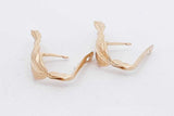 14k Yellow Gold Leaf Stud Earrings 3.8 Grams Eb0826pxzsa