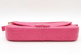 Fendi Embossed Logo Pink Nappa Leather Baguette Shoulder Bag Eb0826sxzde