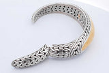 John Hardy Balu Sterling Silver & 22k Gold Hinged Cuff Bracelet 49.8g Eb426pxzde