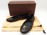 Louis Vuitton Black Leather Flats Size Eu 39 Do0925oxzde
