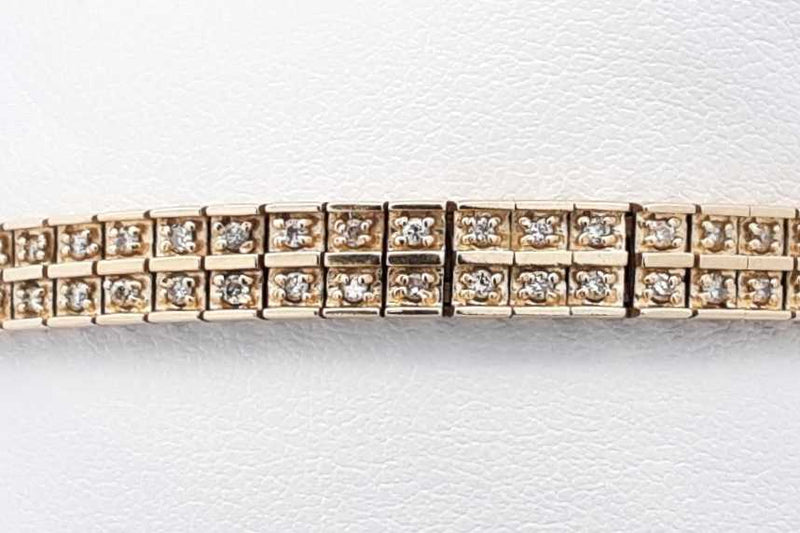 Approx. 1.26ctw Diamond 14k Yellow Gold Bracelet 21.8 Grams 7 Inch Eb1124cxzsa