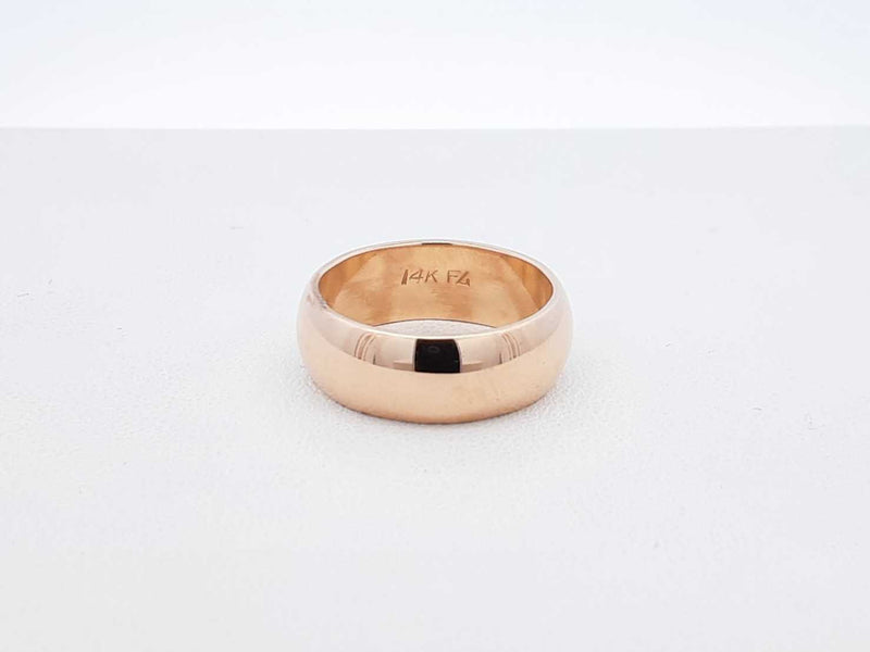 14k Yellow Gold Wide Wedding Band 6.9 Grams Size 6 Fw0425ozxdu