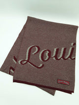Louis Vuitton Signature Logo Red Gray Wool Scarf Do1025lrxde