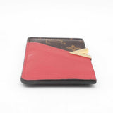 Louis Vuitton Monogram Kimono Portes Cartes In Canvas & Red Leather Fw0225lxxdu