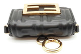 Fendi Ff Embossed Black Leather Nano Baguette Charm Bag Eb1125wxzde