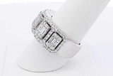 1.5cttw Diamond Ring In 10k White Gold 12.7 Grams Size 8 Eb0526ixzdu