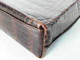 Prada Crocodile Embossed Mini Brown Handbag Sd0226izxde