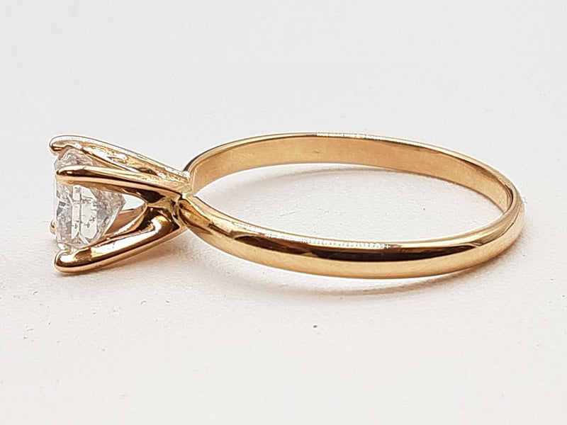 0.60 Carat Princess Cut Diamond 14k Yg 2.1g Solitaire Ring Size 8 Do0925rxzde