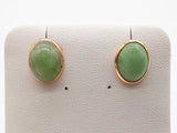 Oval Green Jade 14k Yellow Gold 2.5g Bezel Set Stud Earrings Do0426llrde
