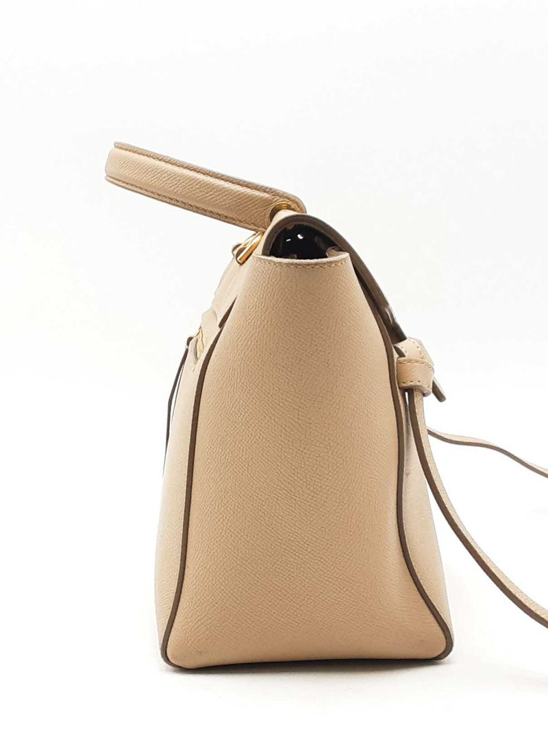 Celine Micro Belt Beige Leather Top Handle Bag Eb1024pxzsa