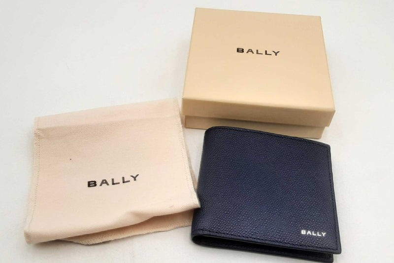 Bally Navy Blue Bifold Wallet Eb0325ixsa