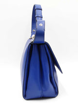 Salvatore Ferragamo Akousa Cobalt Leather Shoulder Bag Eb1125lxzdu