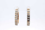 0.88ctw Diamond Hoop Earrings In 10k Yellow Gold 7.8 Grams Eb0225opxsa