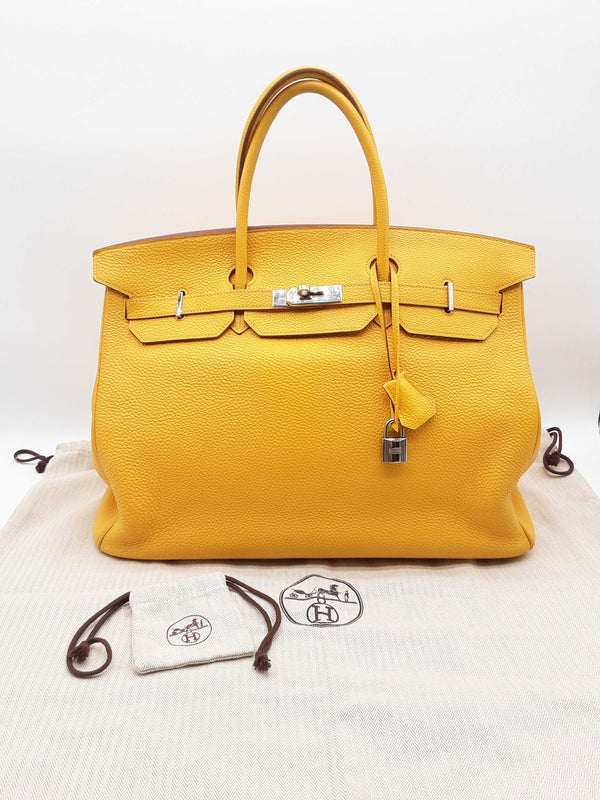 Hermes Birkin 40 Jaune De Naples Yellow Togo Palladium Handbag Do0723sxzxde