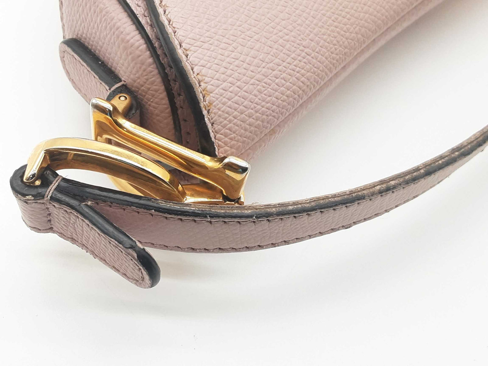 Christian Dior Saddle Blush Pink Grained Leather Handbag