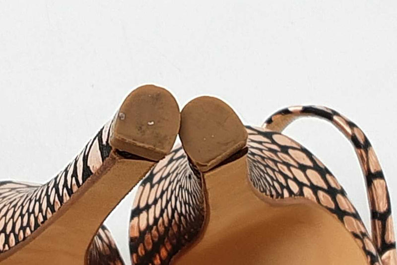 Giuseppe Zanotti Metallic Rose Gold Embossed Leather Heels Size 39