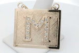 14k Yellow Gold Rectangle M Pendant With Diamonds 20.4 Grams Eb1026lexzsa