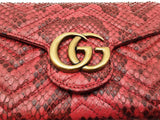 Gucci Gg Marmont Chain Mini Bag In Quilted Red Python Leather Fw0626pzxdu