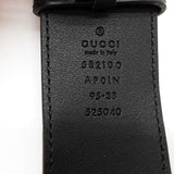 Gucci Crystal Embellished Double G Black Leather Belt Size 95/38 Sd0526crde