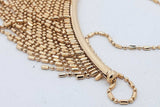 14k Yellow Gold Tapered Fringe Chain Bib Necklace 8.9 Grams 18-20 In Eb0726rxzsa