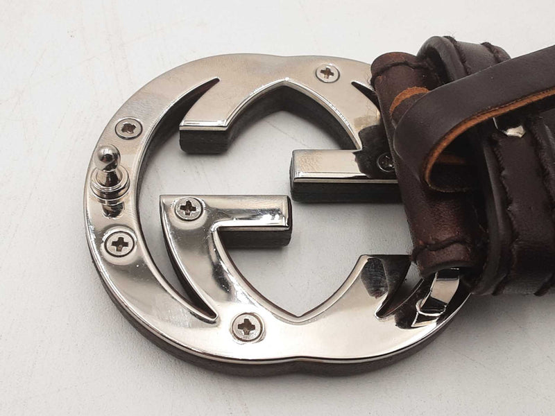 Gucci Interlocking Guccima Brown Belt Sd0725crsa