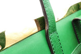 Fendi 2jours Green Leather Tote Bag Eb0826pxzsa