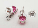 Breast Cancer Ribbon Pink Sapphires 10k Wg Ring Earrings Ensemble Do0226pxzde