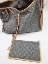 Louis Vuitton Monogram Washed Grey Denim Carryall Shoulder Bag Eb0926ooxzde