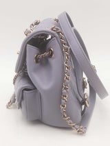 Chanel Lambskin Quilted Duma Drawstring Purple Backpack Sd0625pozxsa