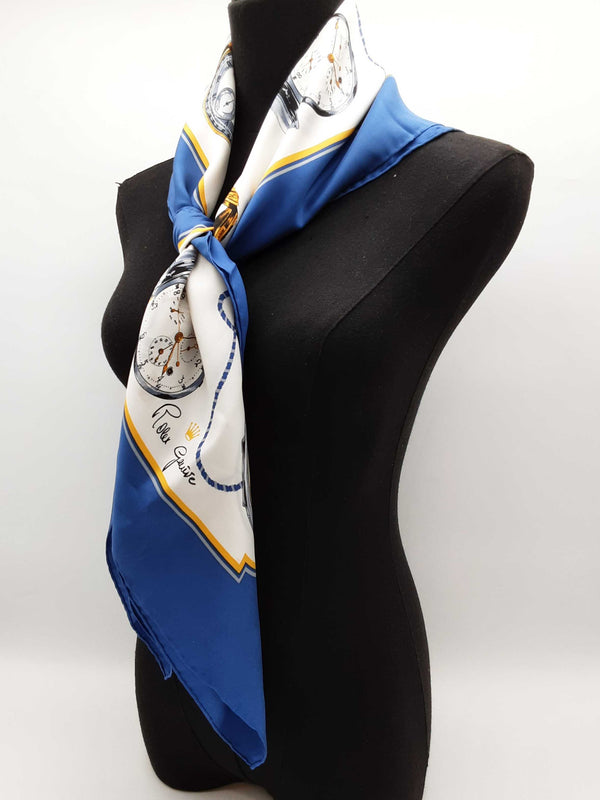 Rolex Geneve Masterpiece Watch Collectors Blue Silk Scarf Do0825lxzde