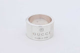 Gucci Trademark Sterling Silver Band Ring 13.7 Grams Size 6 Eb1125rxdu