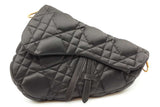 Christian Dior X Erl Black Satin Quilted Cannage Saddle Bag Eb0926opxzde
