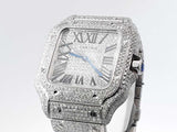 Cartier Santos 40mm Watch Diamonds Aftermarket Customized Sd1125crzxsa