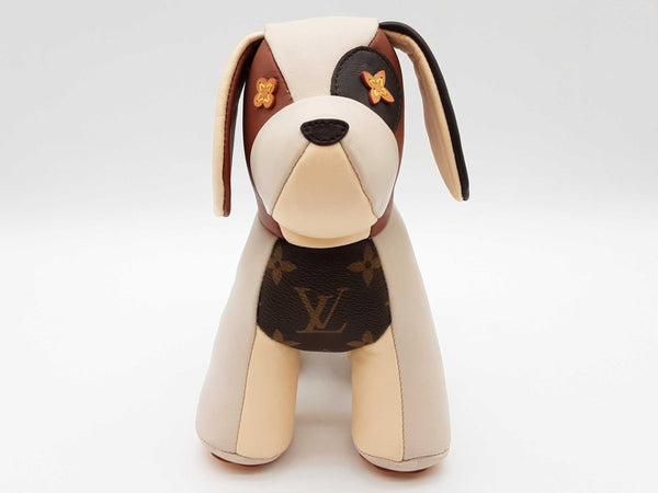 Louis Vuitton Doudou Oscar Dog White Brown Leather Plush Toy Do1025wxzde