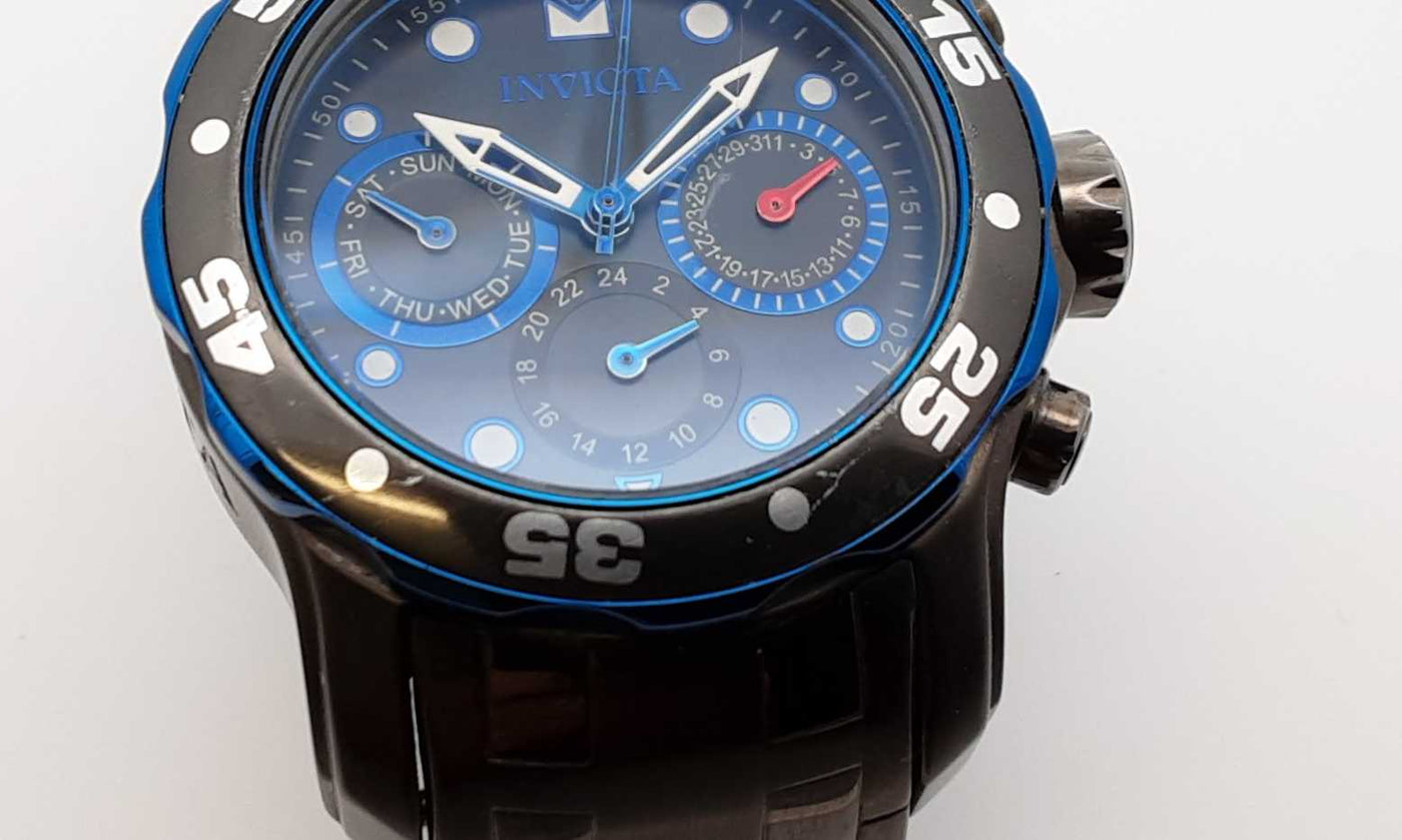 Invicta Pro Diver Chronograph Blue Dial 38mm Stainless Watch