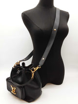 Louis Vuitton Lockme Black Leather Bucket Bag Do0425sxzde