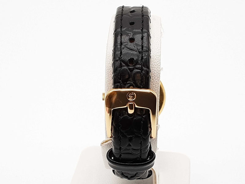 Chopard 24 18k Yellow Gold Case White Dial Black Leather Strap Watch Do0725rrxde