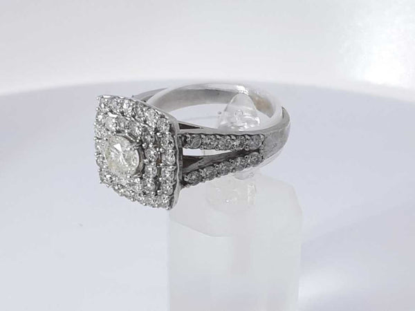 1.07 Cttw Diamond 10k White Gold Ring 5.9 Grams Size 9 Aa0625izxsa