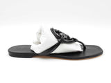 Tory Burch Jeweled Miller Thong Sandals In Black Leather Size 9.5 Fw0626rxdu