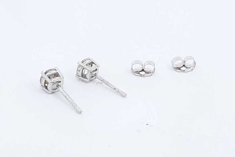 0.76 Cttw Diamond & 14k White Gold Stud Earrings 0.9 Grams Eb1224pxzdu