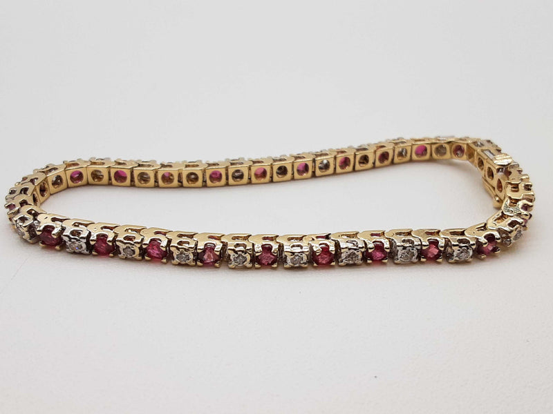 0.24 Cttw Diamonds 14k Two-tone Gold 8.6g Tennis Bracelet 5.75 In Do0325prxde