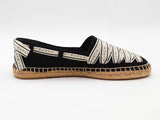 Tory Burch Ribbon Espadrille Black Shoes Size 7.5 Aa0726wzsa