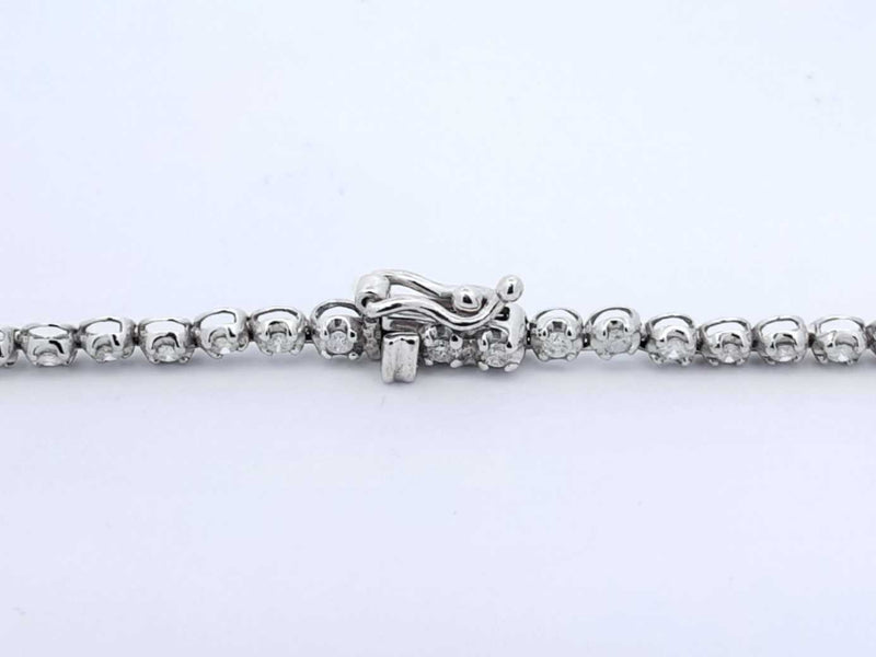 3.01 Cttw Diamond & 18k White Gold Tennis Necklace 9.3 Grams 16 Inch Fw0325pwrdu