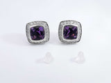 David Yurman Diamond & Amethyst Petite Albion Earrings In 925 Silver Fw0126lordu