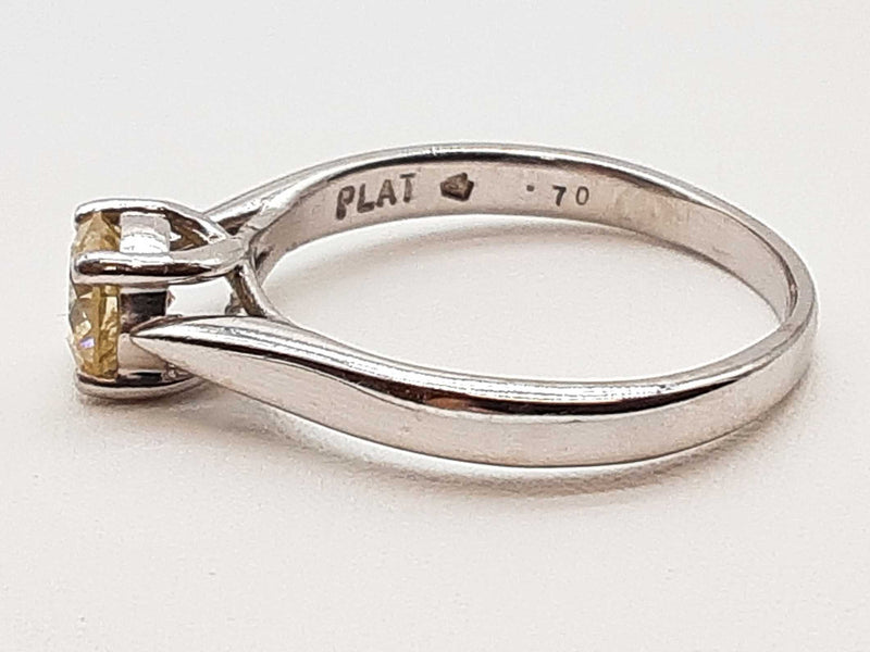 0.65 Cttw Champage Diamond 0.95 Platinum 5.1g Ring Size 8.75 Lh0324pixde