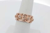 14k Rose Gold Diamond Floral Eternity Band 7.8 Grams Size 6 Eb0926pexsa