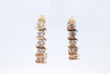1.26cttw Diamond Drop Stud Earrings In 14k Yellow Gold 5.7 Grams Eb0526prxde