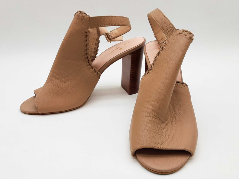 Kate Spade Taupe Tan Leather Slingback Heels Size Us 8m Do0525lxde