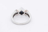 Diamond & Blue Gemstone Ring In 14k White Gold 5.9 Grams Size 6.75 Eb0126llrsa