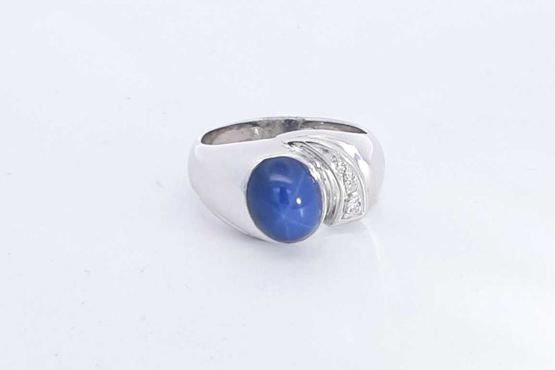 14k White Gold Blue Stone Ring 10.35 Grams Size 11. 5 Eb0324opxsa